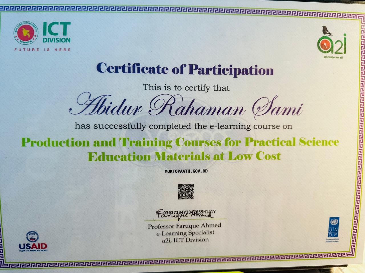 Practical Science Education Materials at Low Cost