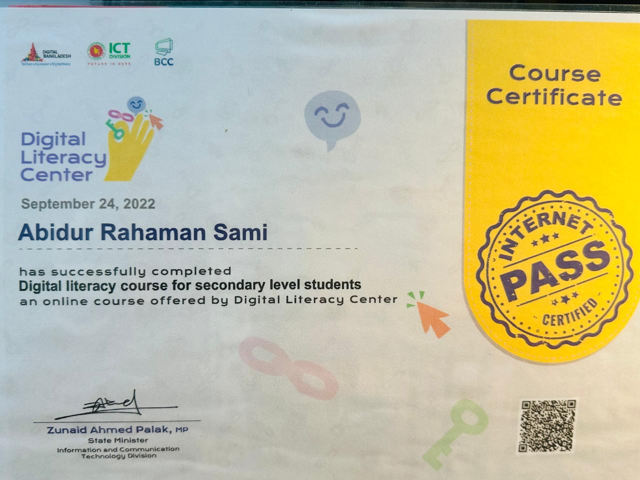 Digital Literacy for Secondary Level Students